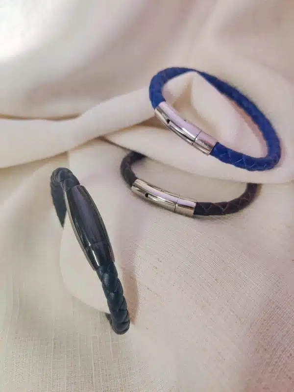 Cuir tressé - Bracelet homme