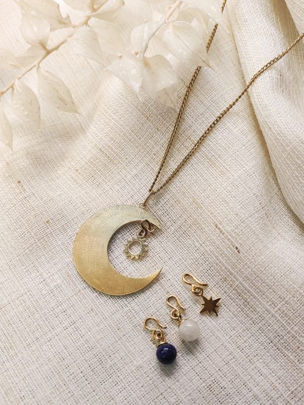 Collier Luna en vermeil et soleil