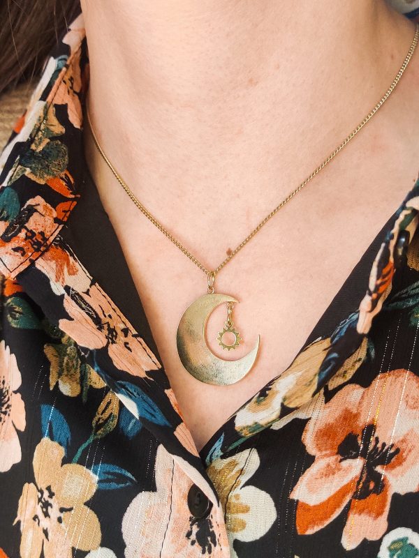 Collier Luna en vermeil et pendentif soleil