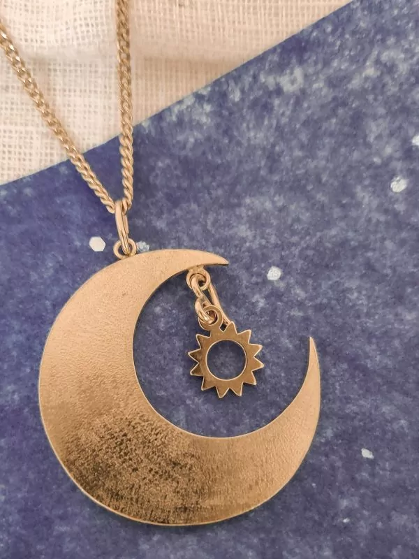 Collier Luna en vermeil et soleil