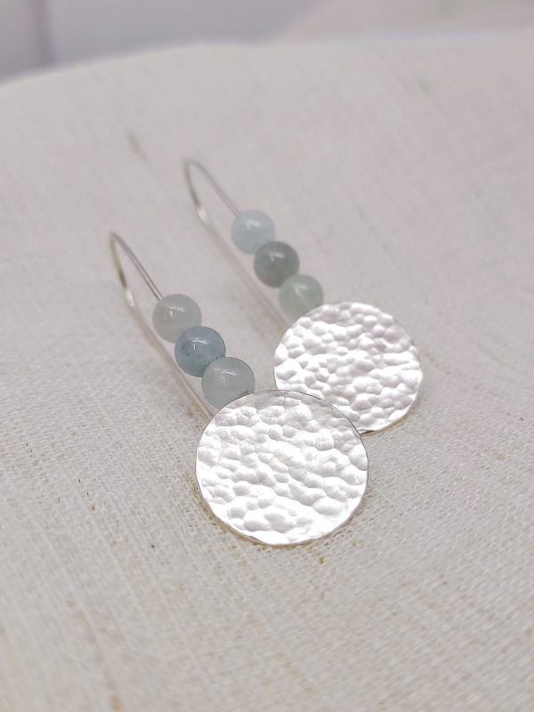 Boucles d'oreilles en argent et Aigue-marine
