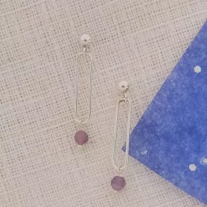 Boucles d'oreilles Malba en argent et améthyste