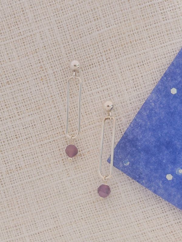Boucles d'oreilles Malba en argent et améthyste
