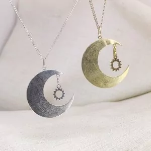 Collier Lune argent et vermeil