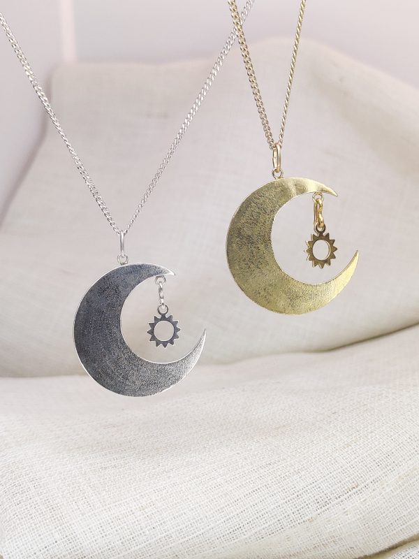 Collier Lune argent et vermeil